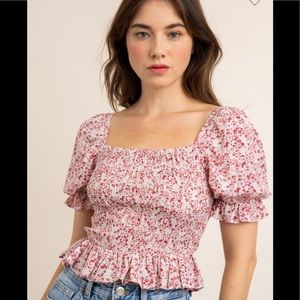 Floral smocked top